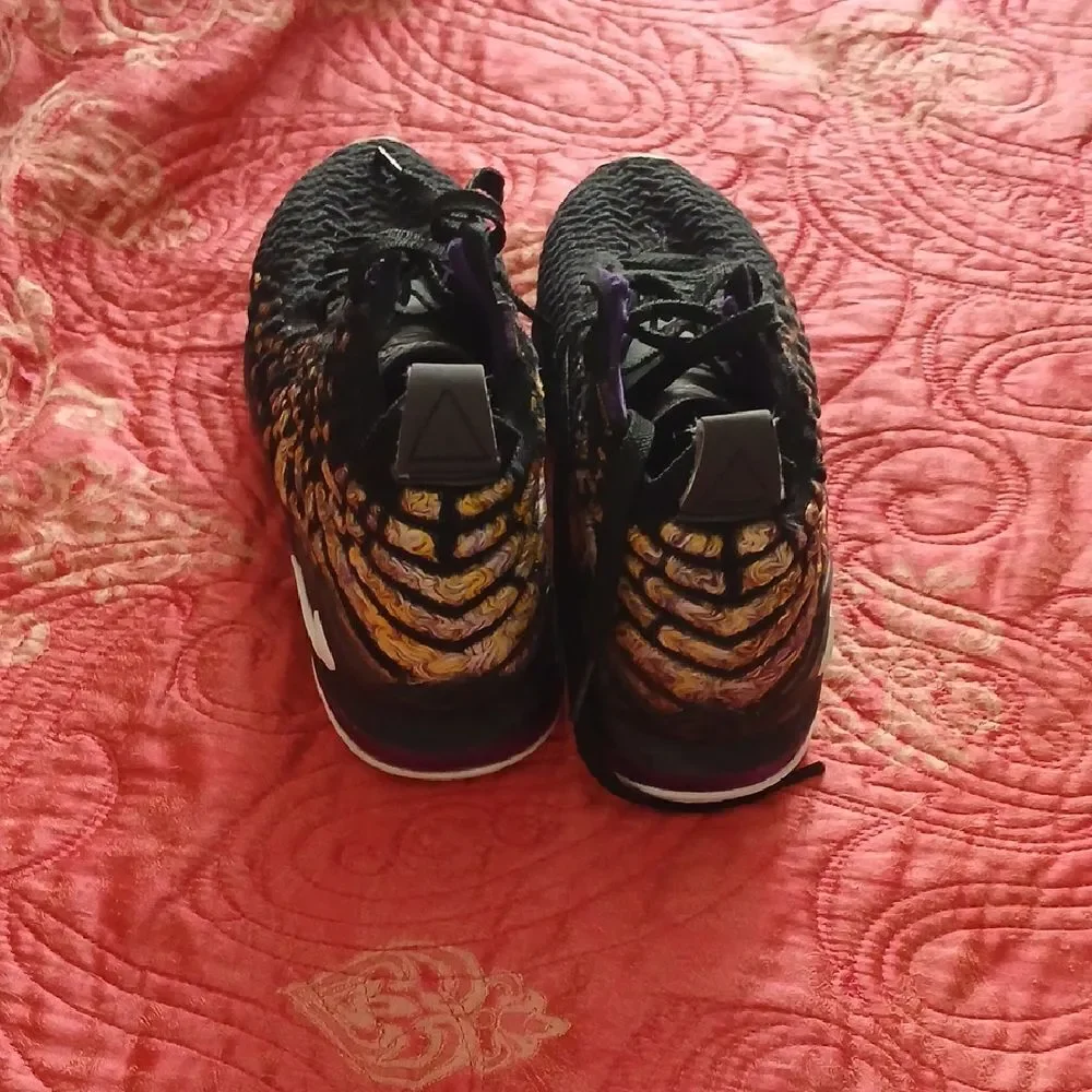 LeBron 17 Black and Gold Athletic Sneakers